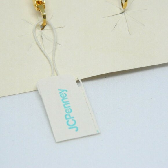 JCPENNEY Faux Tigers Eye Glass Gold Tone Dangle - Picture 4 of 5